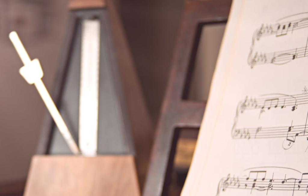Metronome and music notes